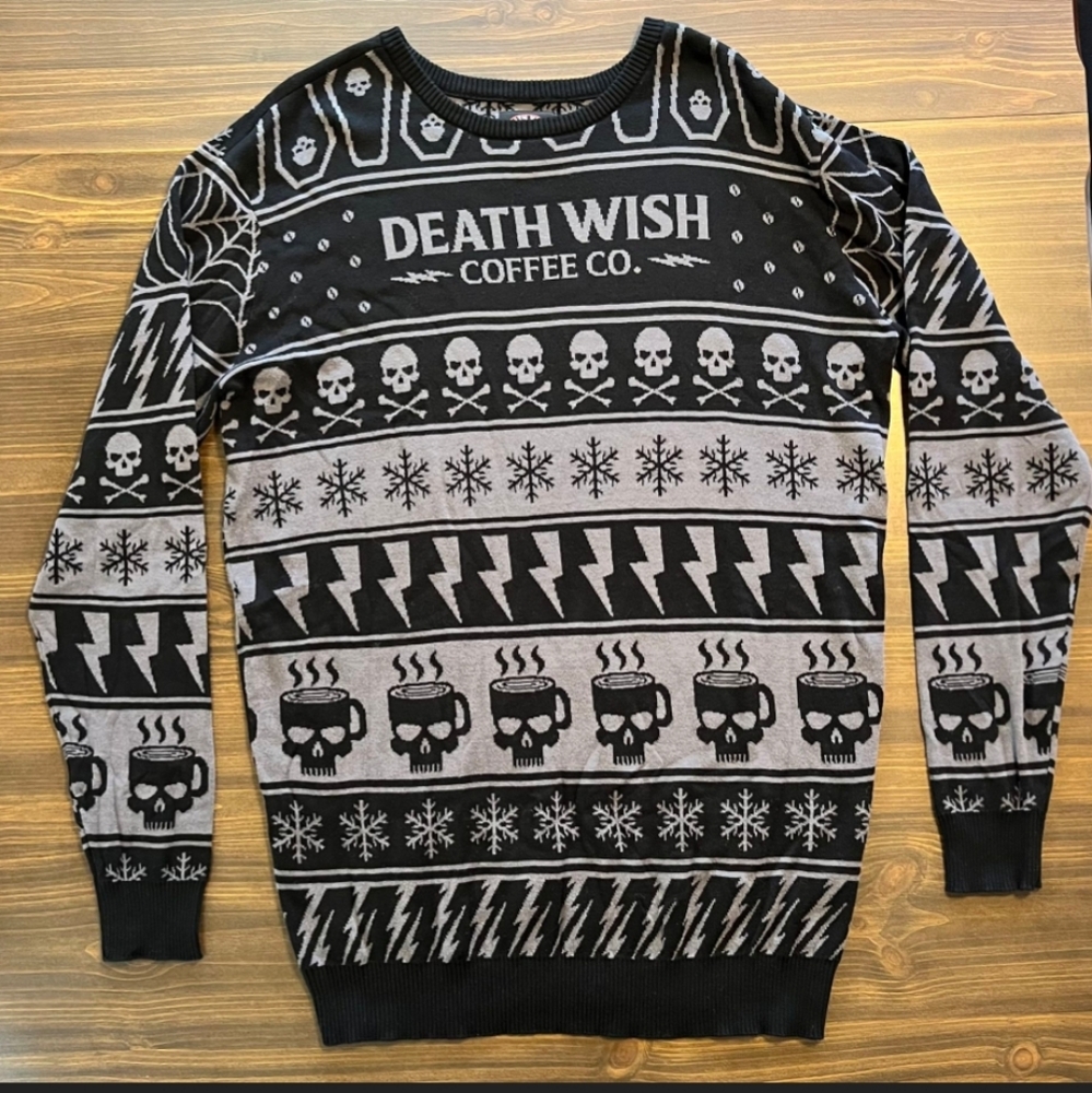 Death Wish Coffee Knit Holiday Sweater
